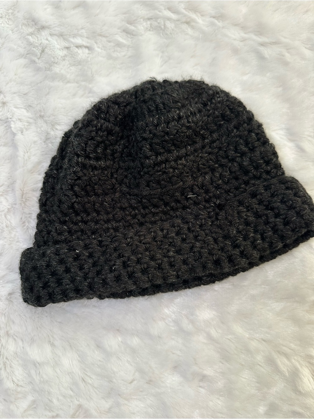 Black Crocheted Beanie Hat - Women Accessories